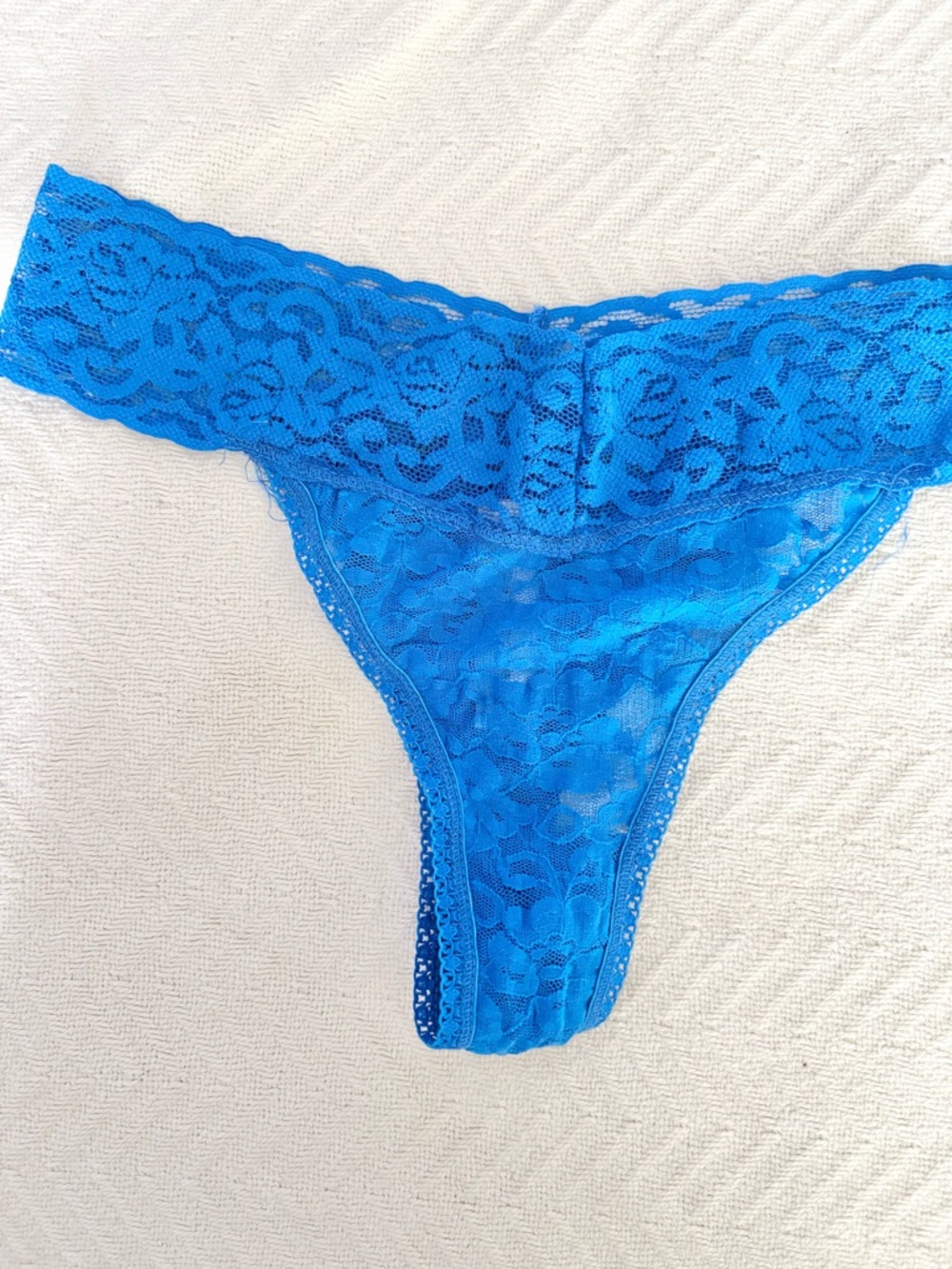 NWT Bright Blue Lace Thong